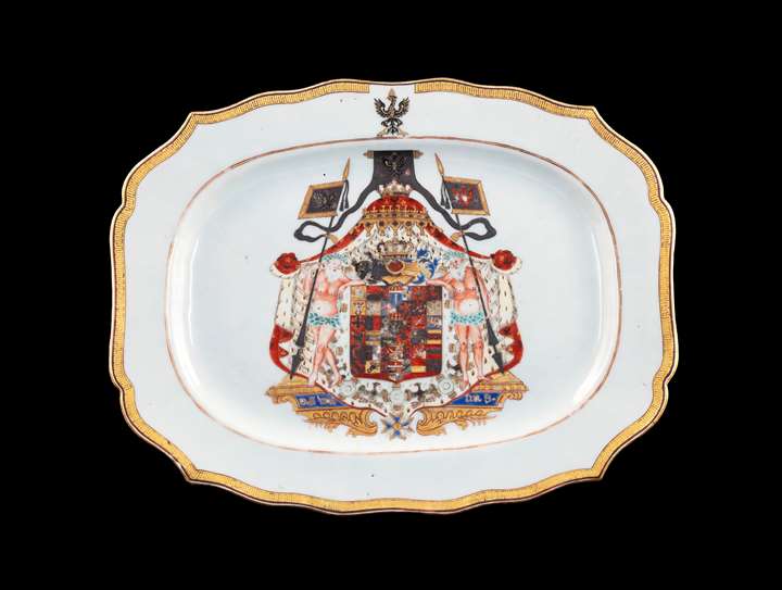 Chinese export armorial meatdish, arms of Frederick the Great of Prussia